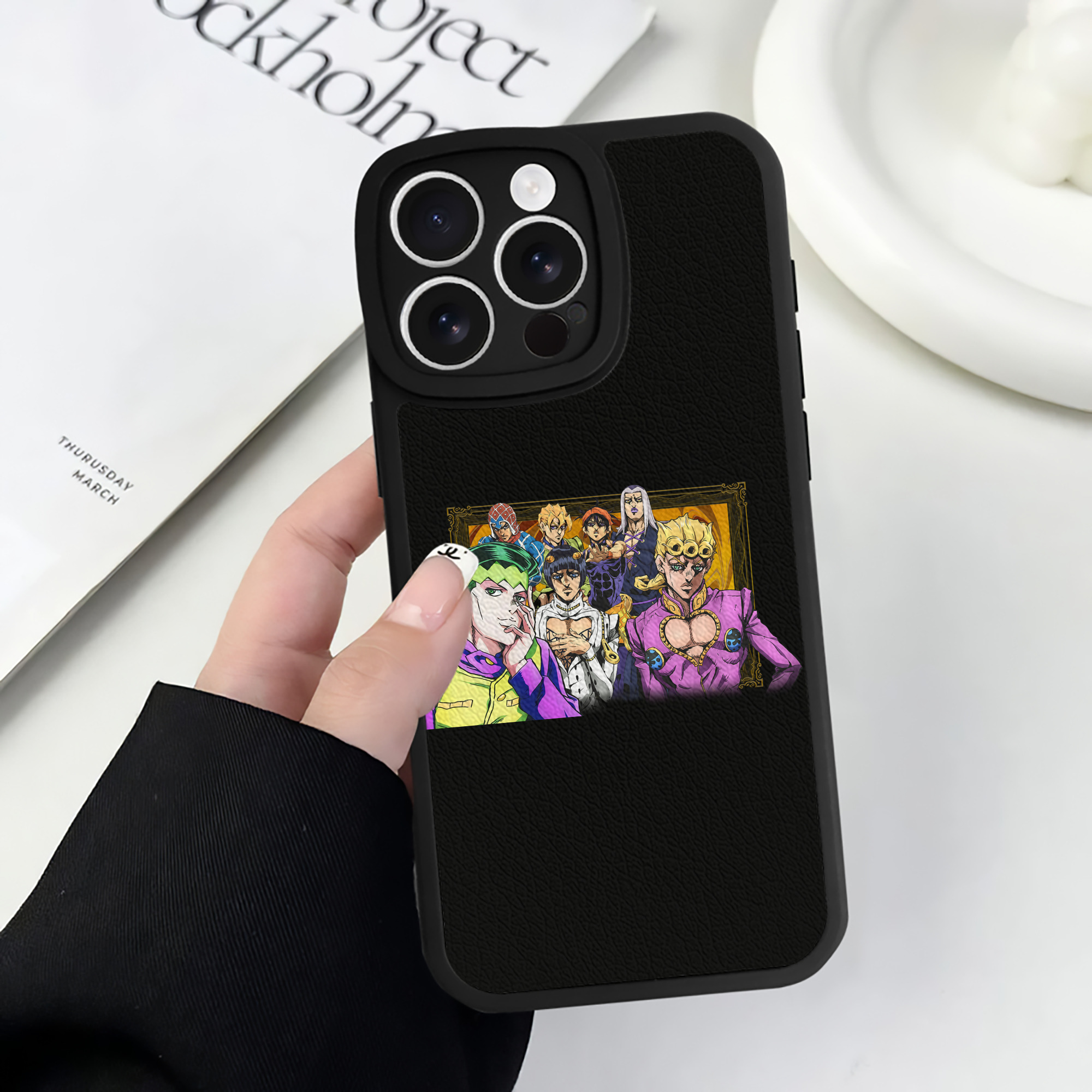 （画像用） ジョジョの奇妙な冒険 ジョルノ?ジョバァーナ JoJo's Bizarre Adventure Giorno Giovanna 【iPhone 16シリーズ対応】シリコンスマホケース（レザー調） 材質：シリコン